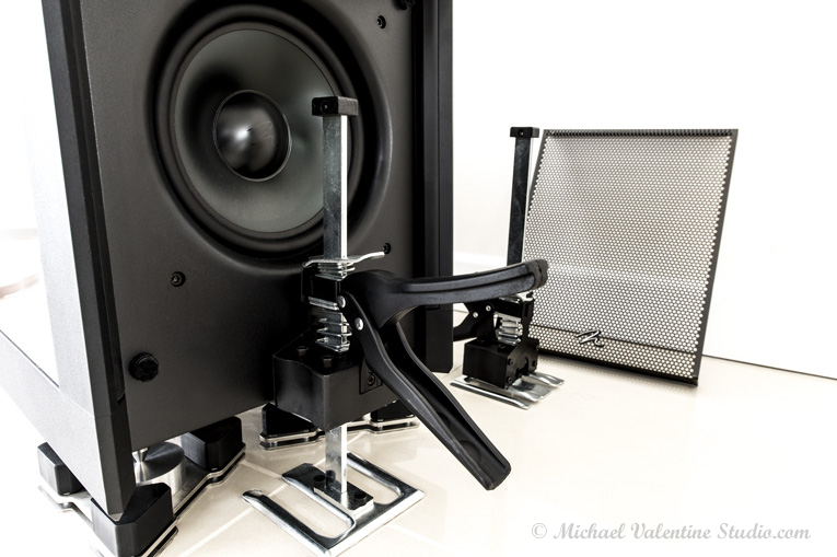 MartinLogan ESL11A speakers with DIY hand Jack