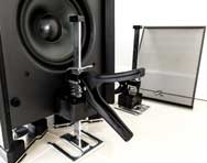 MartinLogan ESL11A speakers with DIY hand Jack