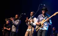 Marcus Miller, bass, Adam Agati, guitar, Alex Han, sax, Lee Hogans, trumpet, Brett Williams, keyboards