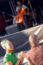 Ayanna Witter Johnson & Gillett Square patrons 